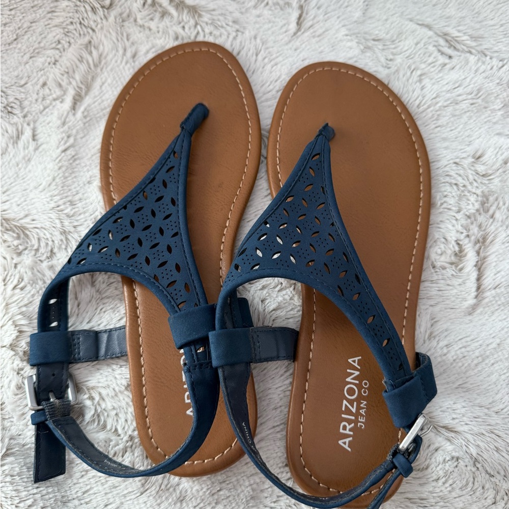 Arizona Jean Co - Two Pairs Multicolor and Blue Sandals - Picture 5 of 6